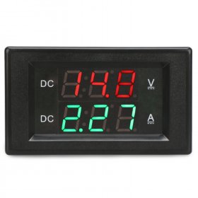 2in1 Digital Meter DC 4.5~100V/50A Led Dual Display Voltage/Current Meter DC 12V 24V Voltmeter Ammeter + 50A Shunt