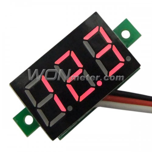 10pcs Mini DC 0-100V Blue LED 3-Digital Display Voltage Voltmeter Panel Motor