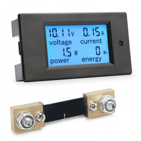 Power Monitor 4in1 Digital Voltmeter/Ammeter/Power Meter/Energy Meter DC 6.5~100V/100A/10kW/9999kWh Multifunction Digital Meter + Resistor shunt