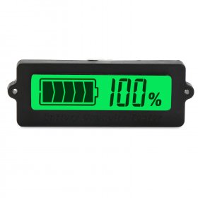 Digital Tester DC 12V/24V/36V/48V Battery Capacity Monitor Meter Waterproof LCD Green Backlight Indicator for Car/Motorcycle/Golf Cart