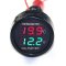 Red Green LED Digital Cigarette Lighter Voltage Temp Meter Voltmeter Thermometer 12V