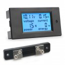 Digital Multimeter LCD Display Voltage/Current/Power/Energy Meter DC 6.5~100V/50A/5kW/9999kWh Digital Meter 4in1 LCD Display Combo Meter