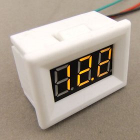 0.36 " DC 0-30V Small DC Volt meter Digital Battery Tester Flashing Alarm Yellow LED Battery Tester White Case