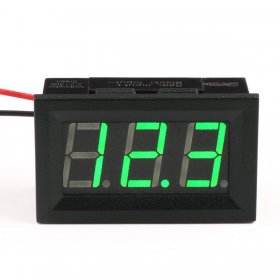 DC Volt Meter 2.5-30V Green LED Motorcycle Car Digital Voltmeter 12/ 24V Two-wire